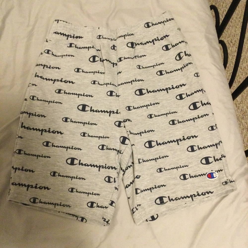 Champion Gray Logo shorts boys size Large